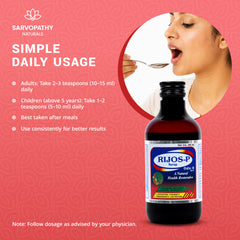 Rijos-P Syrup | Ayurvedic Health Restorative | Natural Iron Tonic with 25+ Herbs | 200ml