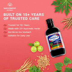 Rijos-P Syrup | Ayurvedic Health Restorative | Natural Iron Tonic with 25+ Herbs | 200ml
